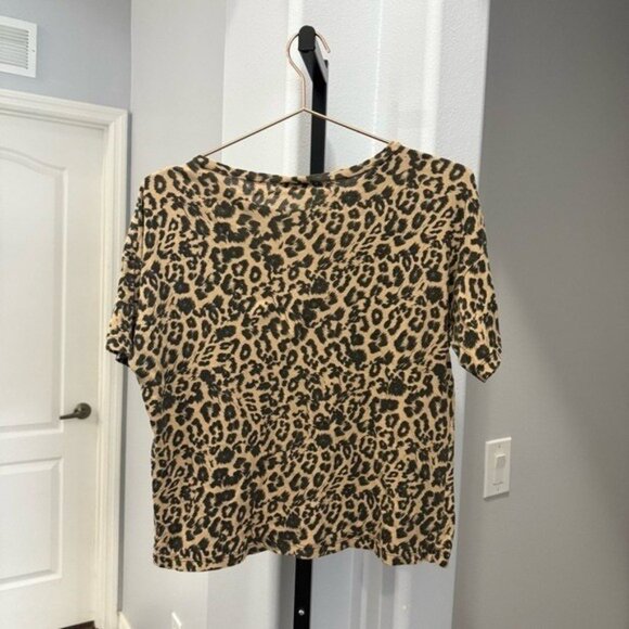 LNA Boxy Crew Leopard Cheetah Print Tee Size Small Boxy Shirt T-Shirt Animal - Picture 5 of 5